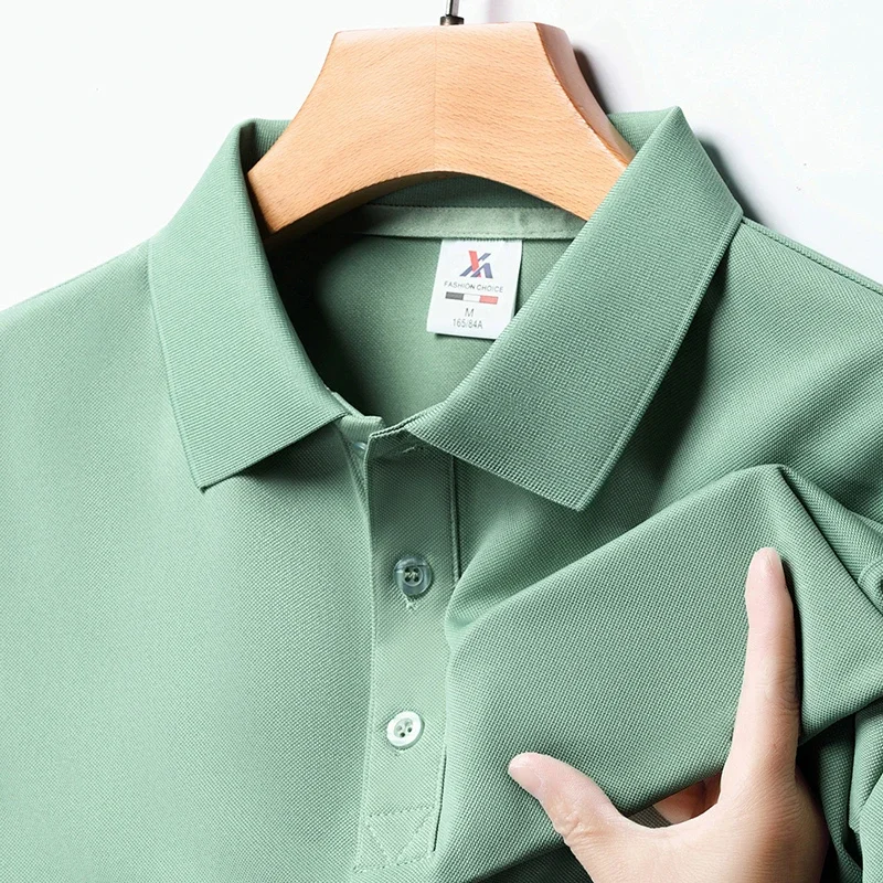 Men's Fashion Solid Short Sleeved Polo Shirt Summer Breathable Comfortable Top