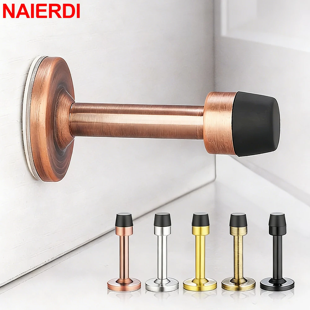 

NAIERDI Stainless Steel Door Stopper Wall / Floor Mounted Rubber Door Catch with Screws Door Holder for Bedroom Home Hardware