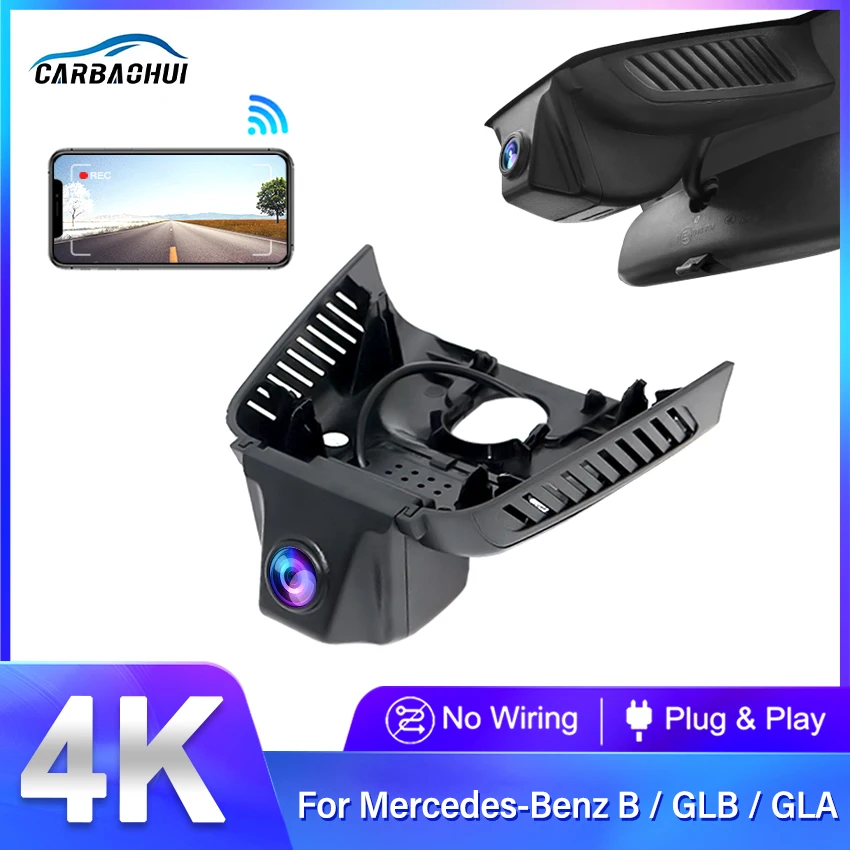 For Mercedes-Benz B Class GLB GLA 2020-2023 Front and Rear 4K Dash Cam for Car Camera Recorder Dashcam WIFI Car Dvr