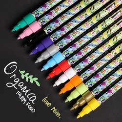 12/28 Colors Paint Pen Acrylic Marker for Metal, Wood, Plastic, Ceramic, Metallic Rock Painting, Drawing, Extra Fine Point 0.7mm