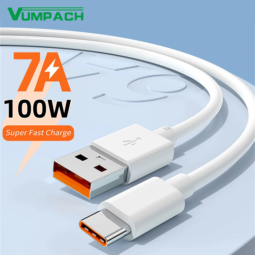 Super Fast 7A 100W Type C Charge Cable for Huawei P40 P30 Mate 40 USB Fast Charing Data Cord for Xiaomi Mi 12 Pro Oneplus Redmi