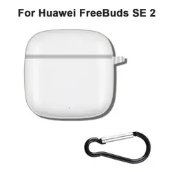 1PC Protective Case For Huawei FreeBuds SE2 Soft TPU Transparent Cover With Hook Shockproof Anti-Scratch Headphone Accessories