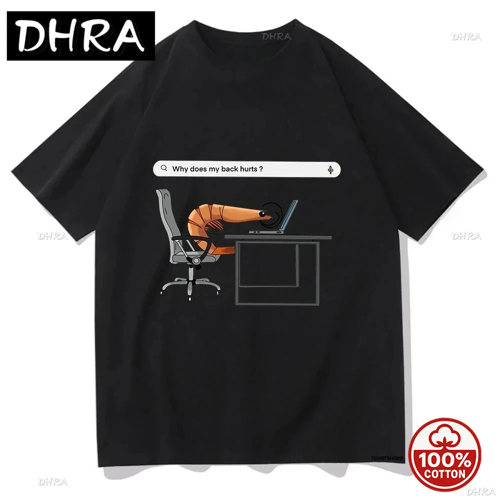 

Why Does My Back Hurts Funny Shrimp Printed TShirts Women Round Neck Short Sleeve Tshirt Clothing Vintage Summer Casual Fashion