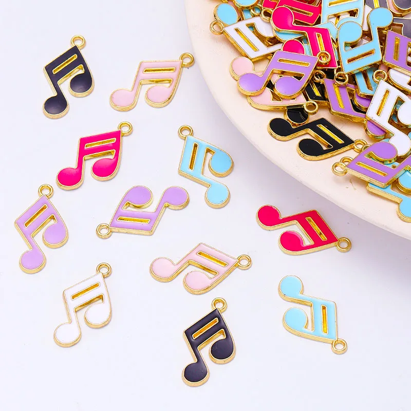

20Pcs Alloy Drip Oil Sweet Music Symbol Pendants Enamel Charms for Jewelry Making DIY Necklace Bracelet Earrings Gifts Accessory