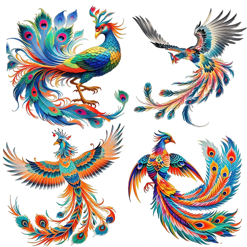 Three Ratels CFN7 Beautiful classic colorful phoenix Wall stickers for home decoration door decals Personalized car stickers