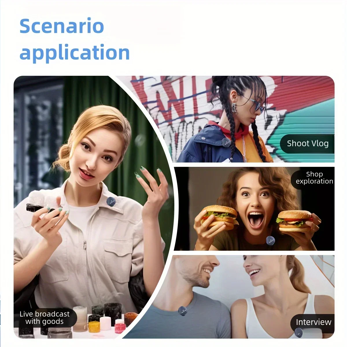 ProMini Wireless Lavalier Microphone Long-Lasting Battery, Noise Canceling for iPhone Video Recording, Vlogging, Live Streaming