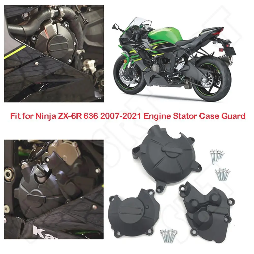 

Fits for Kawasaki ZX6R Ninja 636 ZX-6R ABS 2019 2020 2021 2022 2023 Motorcycle Engine Stator Case Guards Protector Cover Kits