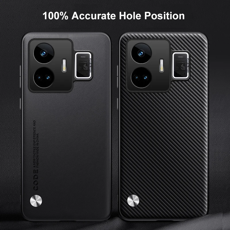 Luxury PU Leather Case For Realme GT Neo 5 SE Neo5 5SE Back Cover Matte Silicone Protection Phone Case For Realme GT3 GT5 5G