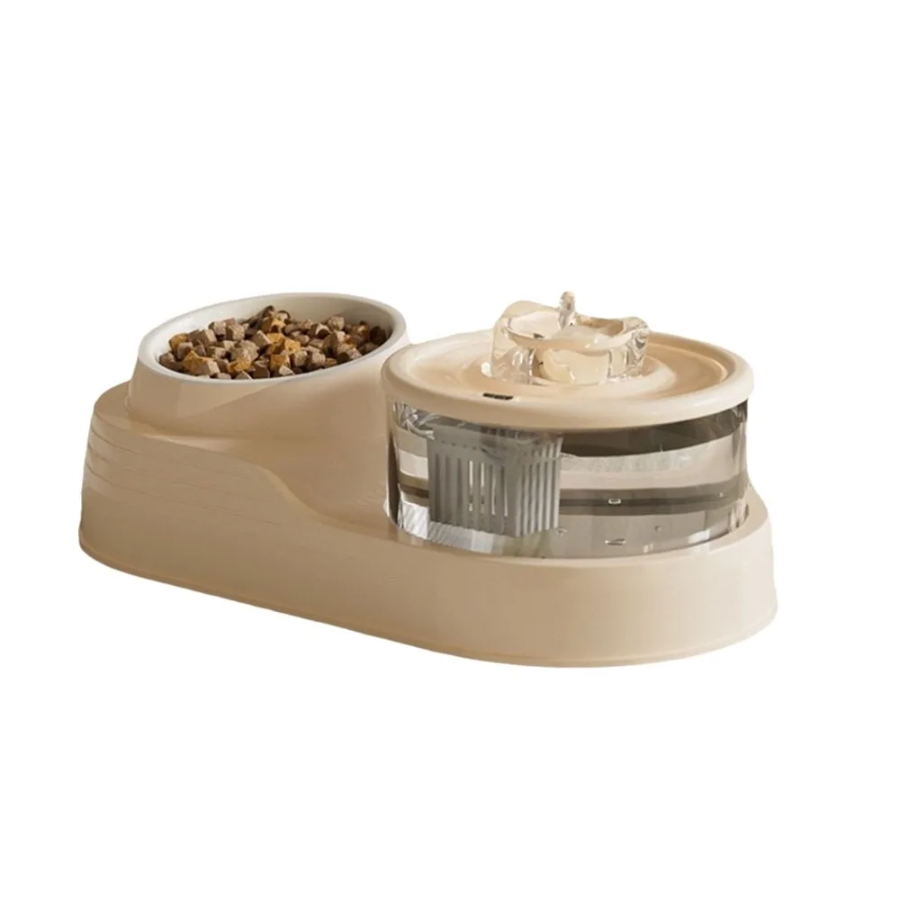 

USB Charging 2-in-1 Pets Water Fountain Auto Filter Mute Cat Drinker Bowl Neck Protection Large Capacity Pet Water Dispenser