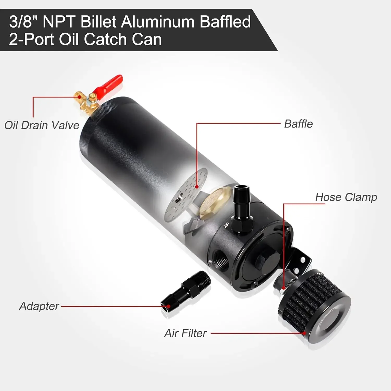 العالمي 750 مللي الألومنيوم النفط الصيد يمكن عدة فاصل الزيت كبير يربك خزان OCC-1058A جديد