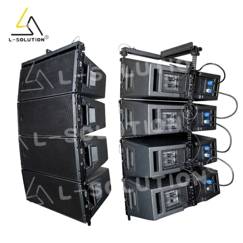 4 PCS L-SOLUTION HDL20-A Line Array Powered Dual10 10 Inch Professional Active Birch Plywood Stage System 700W/1400W for Big