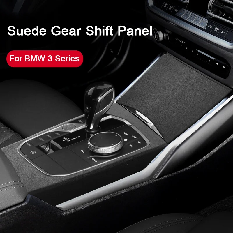 

For BMW 3 Series 4 Series G20 G28 G80 G21 G81 2020-2022 Alcantara Suede Car Center Gear Shift Panel Trim Cover Frame Accessories
