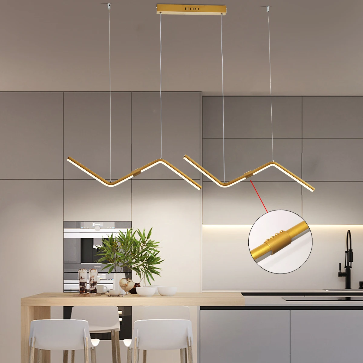 Minimalism Gold/Black Modern Chandelier For Dining Room Kitchen Room Bar Shop Hanging led Chandelier light Fixtures AC100-240V