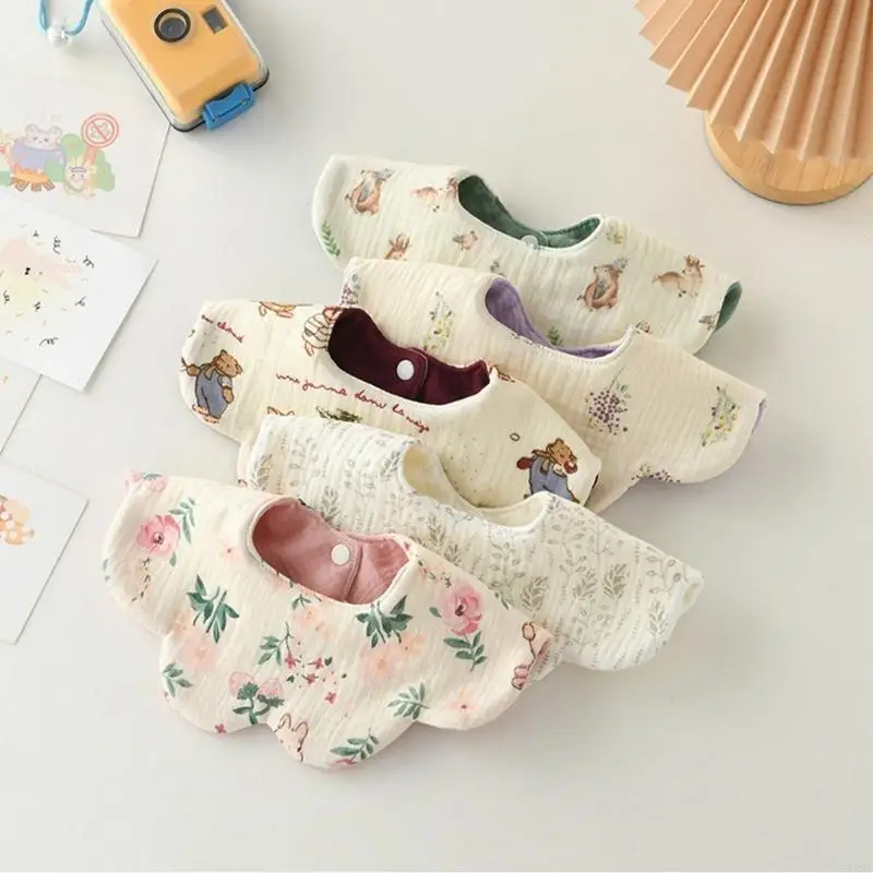 M89C Baby Teething Bib Multifunctional Soft Absorbent Saliva Towels Comfortable Bib
