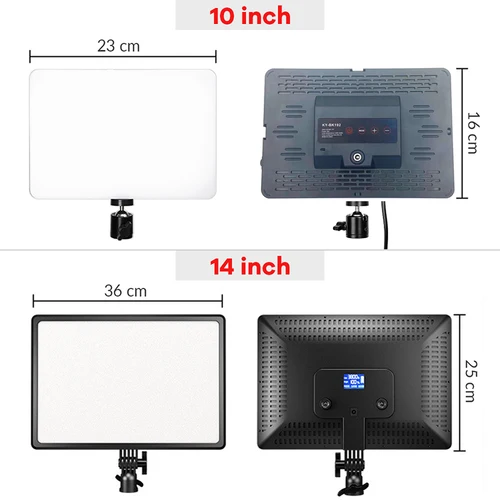 Imagen 2 del producto Panel de luz LED para vídeo de 14 pulgadas y 10 pulgadas, enchufe europeo, 3200K-6000K, iluminación de fotografía, Control remoto para transmisión en vivo, lámpara de estudio fotográfico