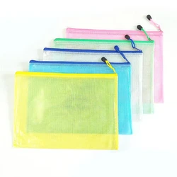 2024 New A3/A4/A5/A6 Grid Transparent Document Bag PVC Zipper Stationery Pouch Filing Products Bag Stationery Office Supplies