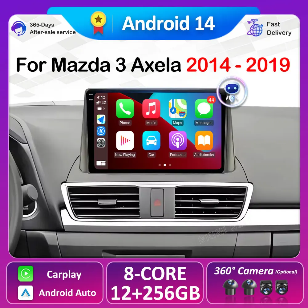 

Carplay Auto For Mazda 3 Axela 2014 2015 2016 2017 2018 2019 Android 14 Car Radio Multimedia Video Player GPS Navi DSP Stereo 4G