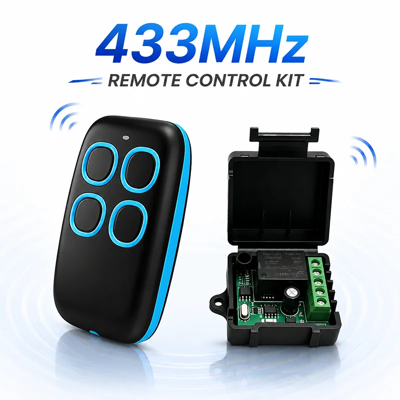 433.92MHz Universal Garage Door Remote Duplicator, Self-Copying Fixed Code Cloner for Opener Commands