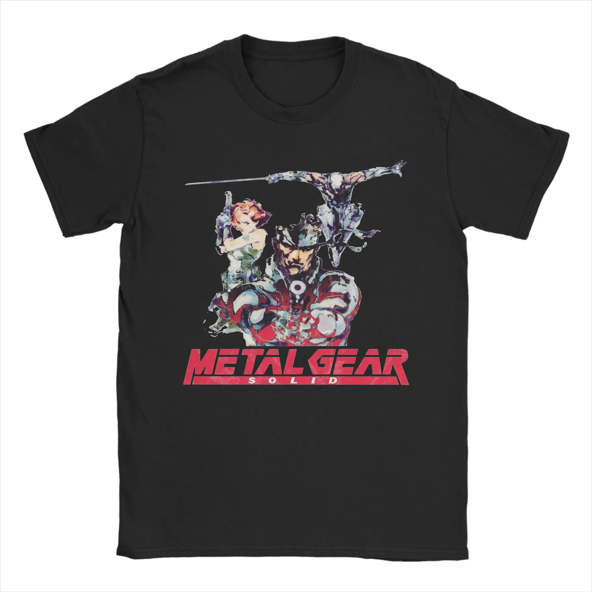 Hot Sale Metal Gear Solid Graphic Print T-Shirt Men's and Women's MGS Game Cotton Tee O-Neck Short Sleeve Casual Oversized Top