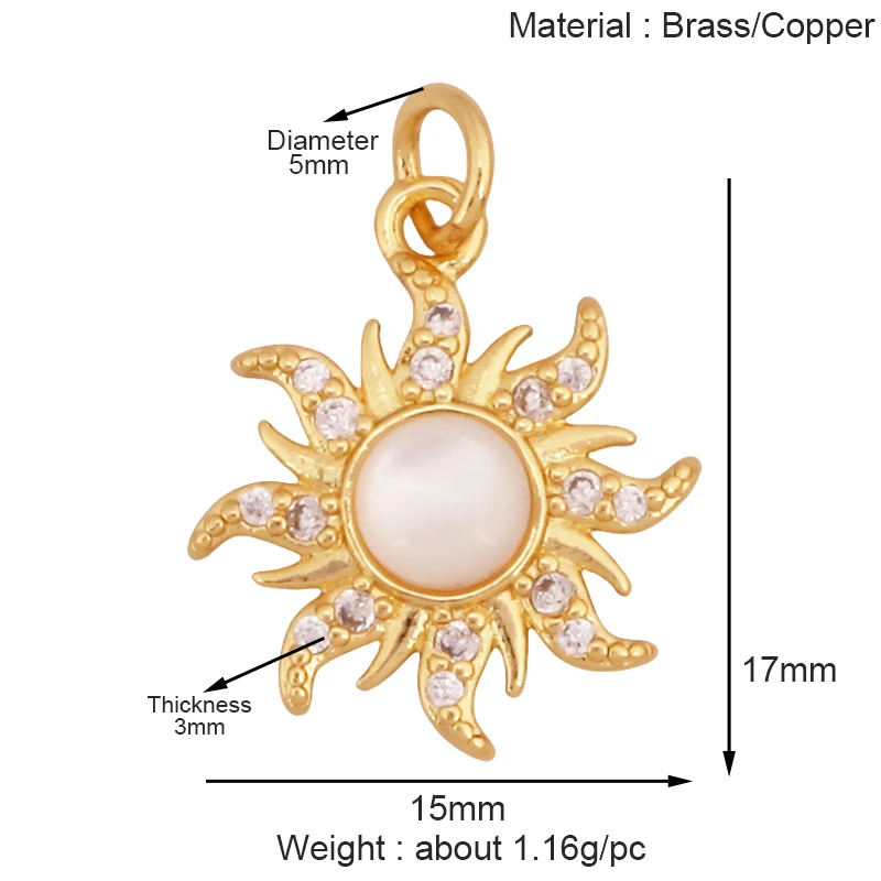 Trendy Mini Windmühle blinkende Bolzen Stern Sonne Mond Regenbogen Schneeflocke Charm Anhänger, Handwerk Schmuck Halskette Armband Zubehör S28 – Detail 12