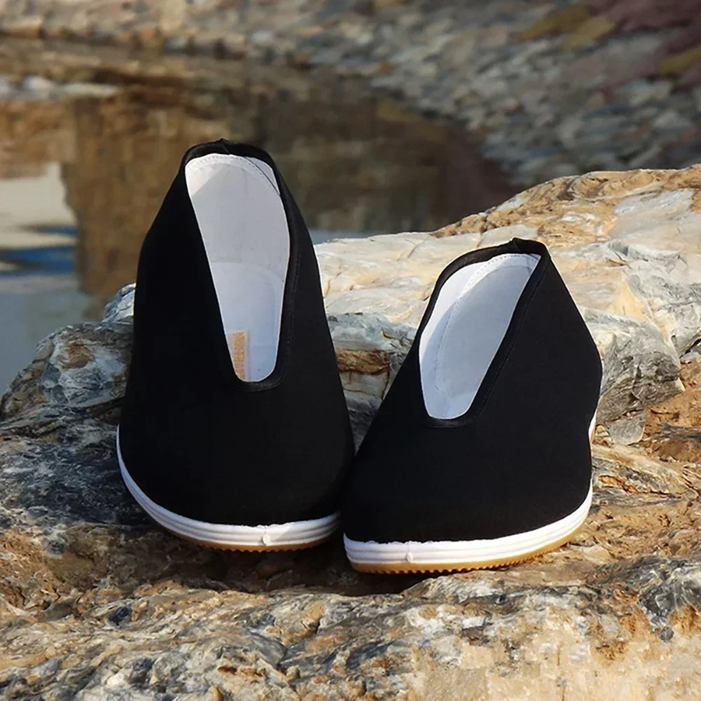 2025 남성용 전통 중국 쿵푸 신발, 블랙 코튼 소재, 캐주얼, 무술, 옛 베이징 스타일