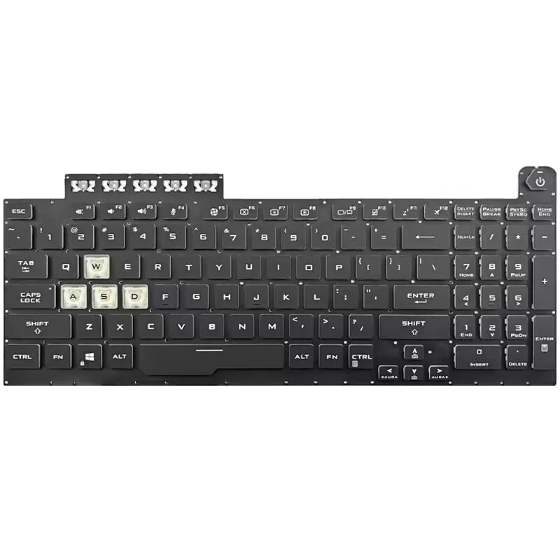 

new for ASUS TUF Gaming FA506 FX506 FX706 FA706 RGB Backlit Laptop Keyboard Black White Keycaps