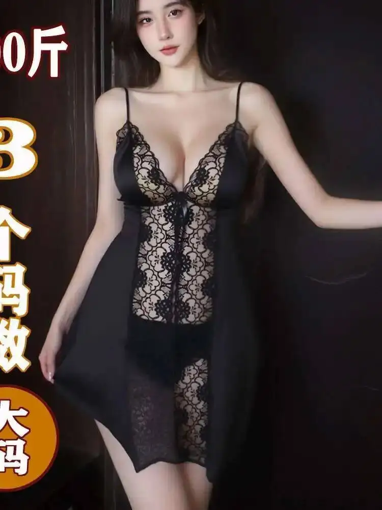 Doppio Formato Sexy Profondo V Sheer Home Sleepwear Cinghia Camicia Da Notte Abito Elegante Carro Armato Mini Vestito 2025 Nuove Donne di Modo Magliette E Camicette ER63