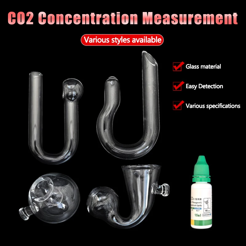 Comprobador de gota de CO2 de vidrio difuso para acuario, Monitor de CO2, Sensor, indicador Detector para pecera, tanque plantado acuático, prueba de PH