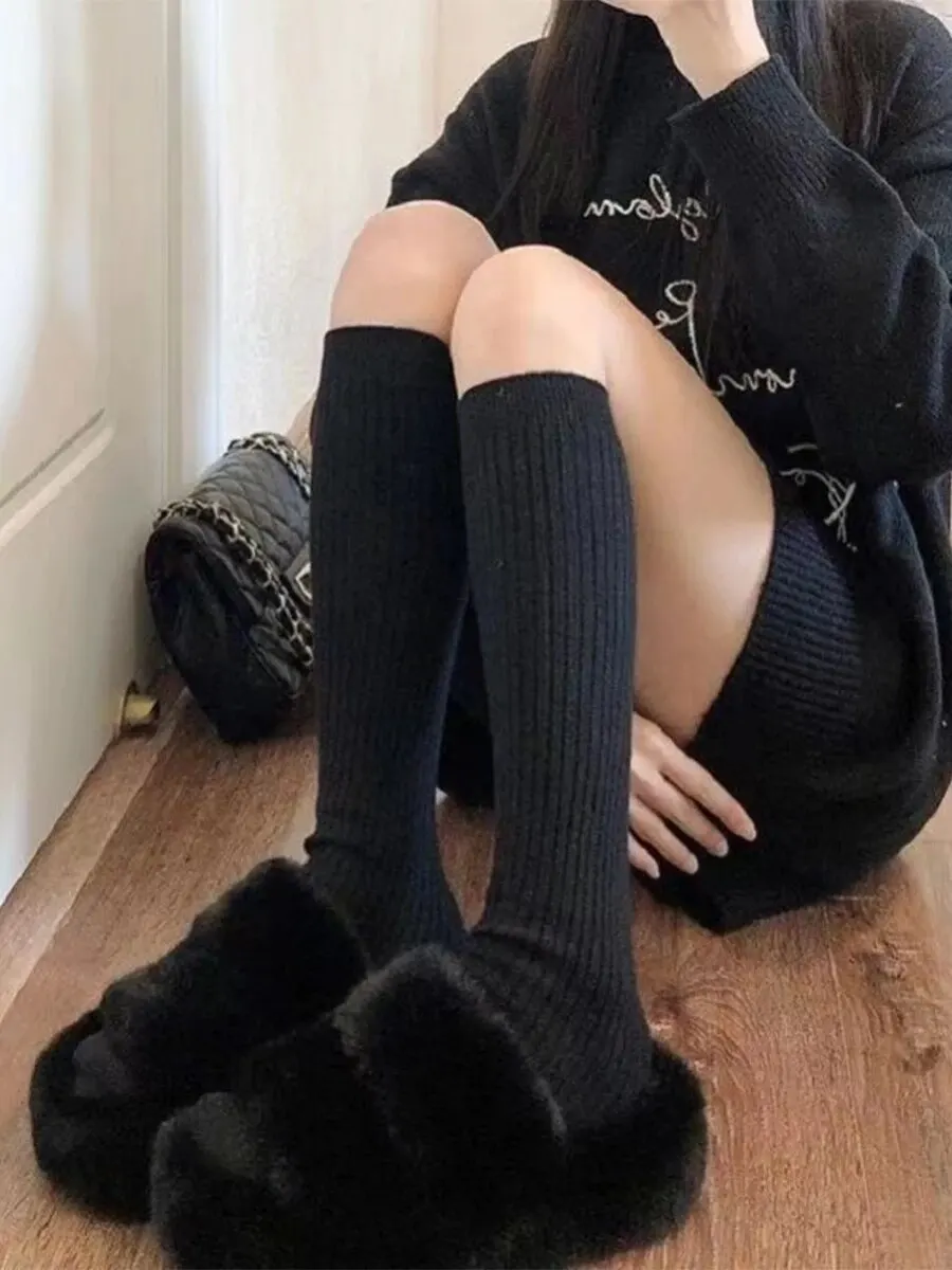 2 Pair Socks Warm Women Long High The Stockings Cotton Knee Over Thigh Socks , Women's Socks & Hosiery image 6