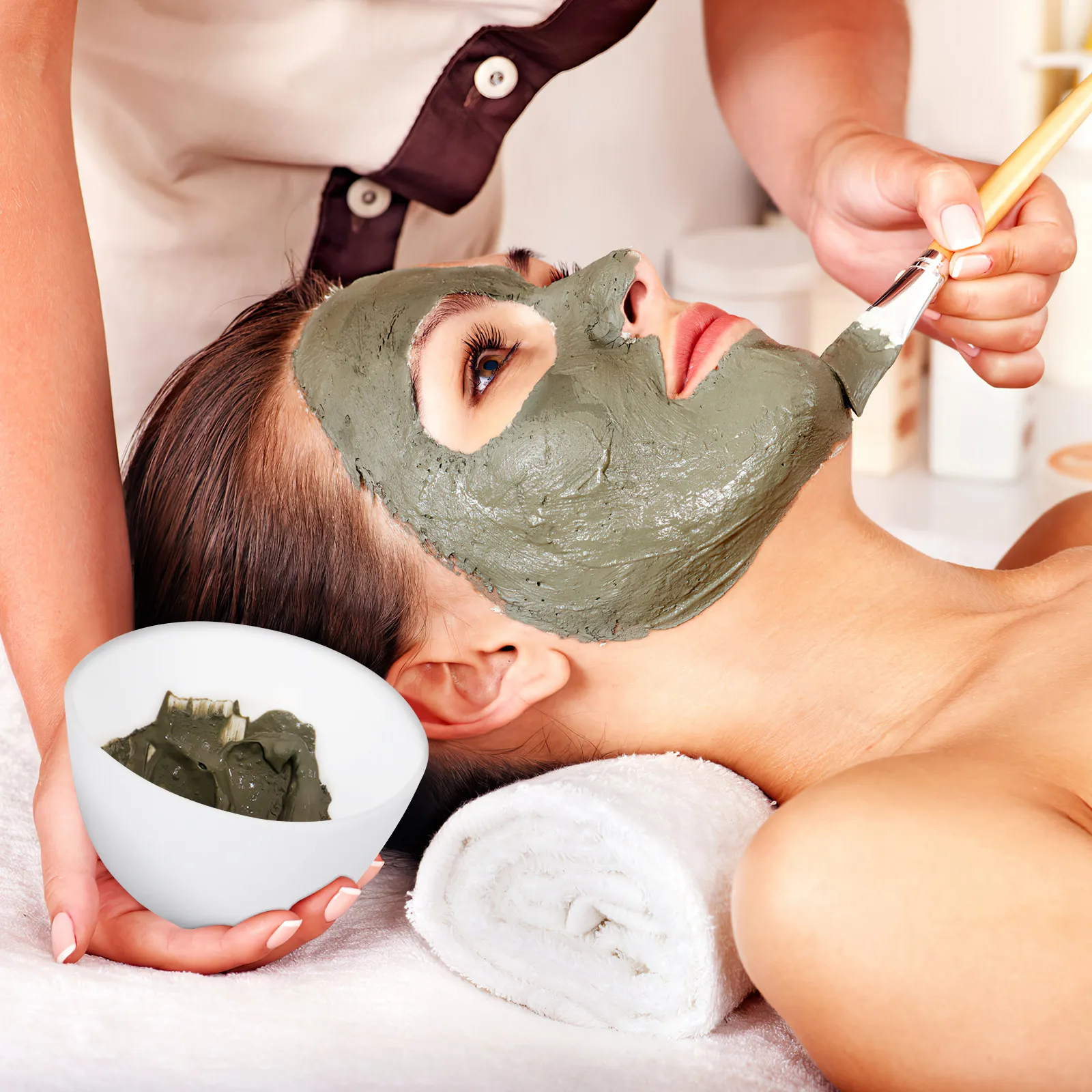 Juego de 3 Tazones Faciales sin Silicona para Mezclar Mascarillas, Arcilla, Aceites Esenciales, Spa, Tratamientos Faciales, Herramientas de Estética