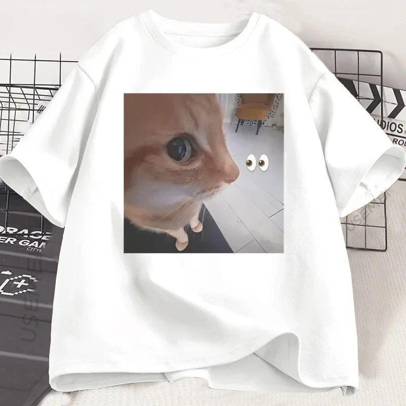 

Silly Cat Meme T Shirt Funny Graphic Tee Women Harajuku Short Sleeve Tshirt O-neck Summer Casual T-Shirt Streetwear