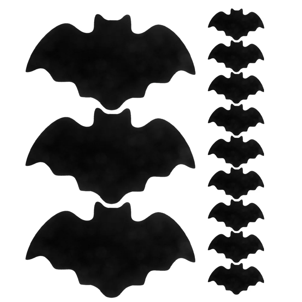 

16Pcs Halloween Bat Placemats Felt Black Table Mats for Dining Party Kitchen Decorative Use Spider Web Placemats