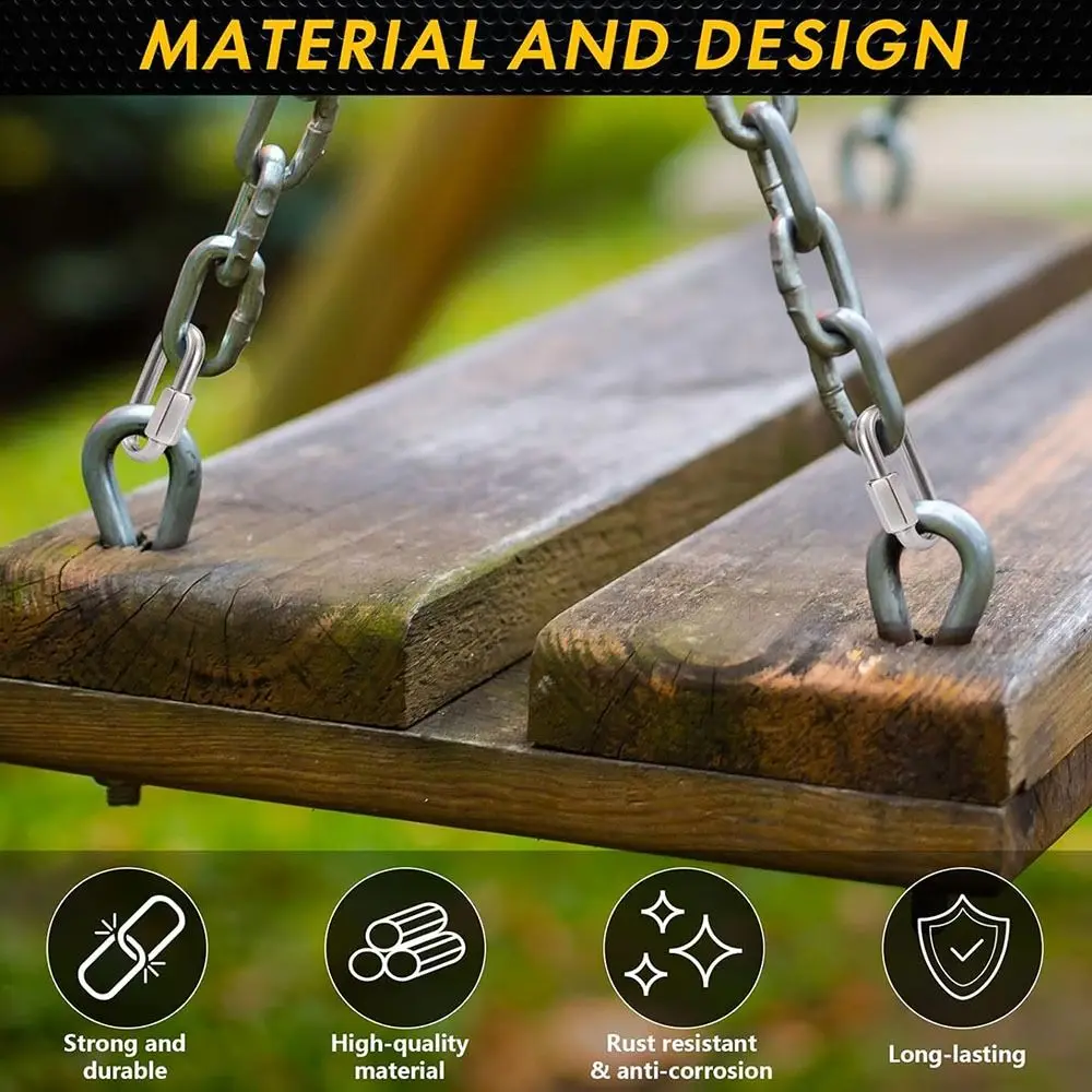 New 304 Stainless Steel Quick Link D Shape Oval Locking Carabiner Clip Heavy Duty Connecting Ring Hammocks