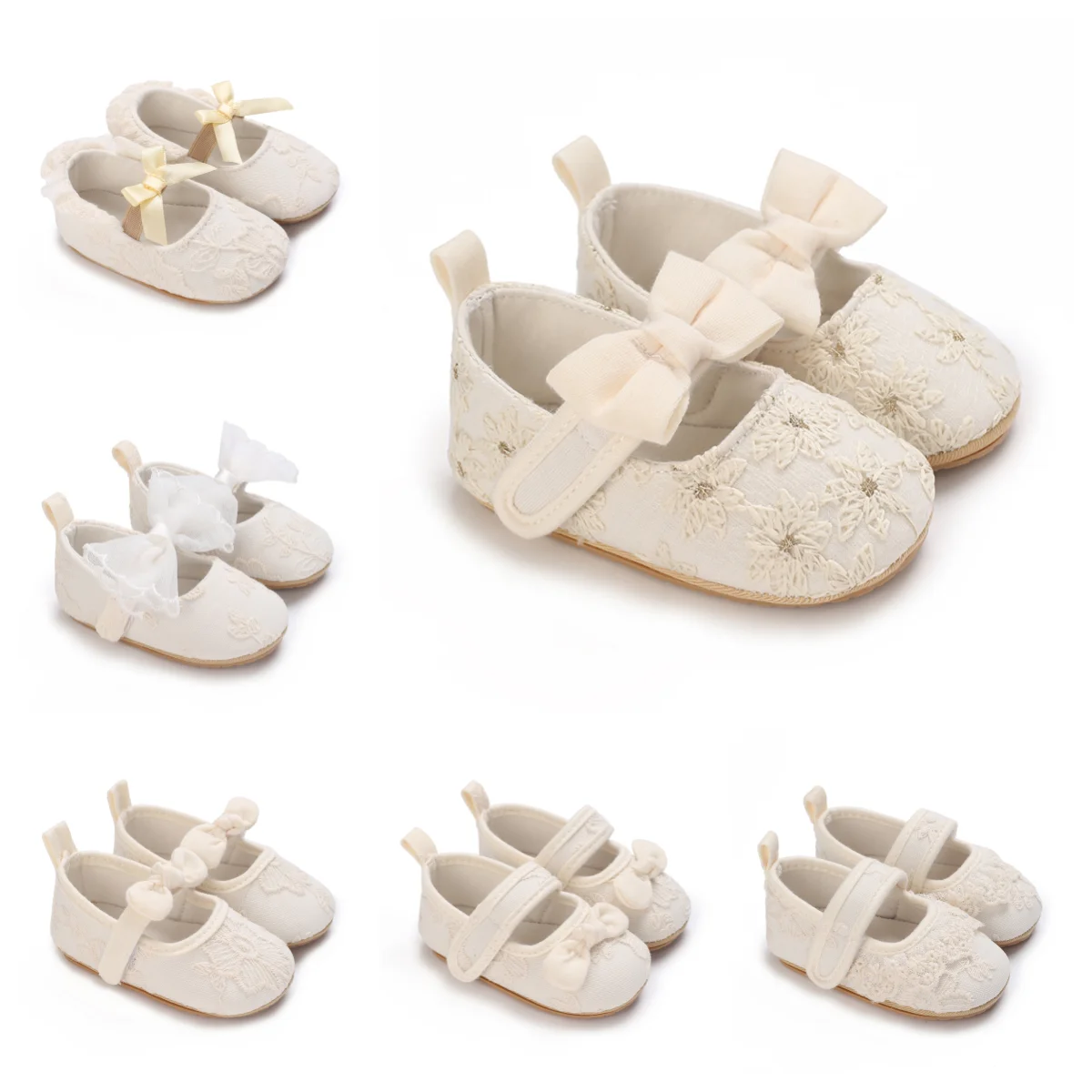 Summer Baby Casual Shoes Non Slip Soft Sole Non Falling Heel Learning Walking Shoes Baby Lace Bow Princess Shoes