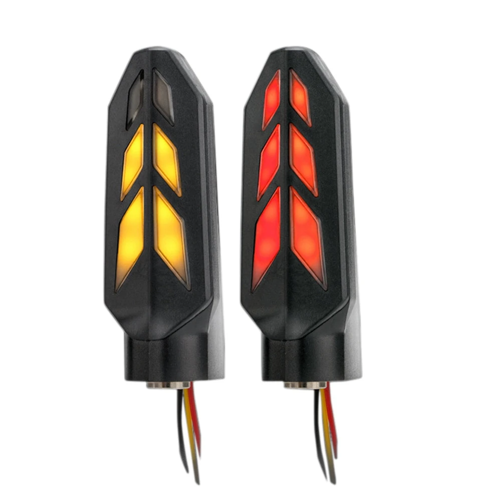 Motorcycle Turn Signals Indicator Yellow+Red Flashing Light Double Flowing Blinker for Honda ADV150 CBR250