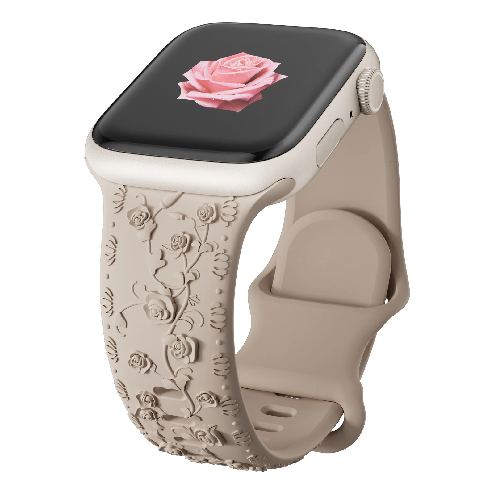 Für Apple Watch Armband 42mm 41 40 45mm 49mm 44mm Blumen-Gravur Armband Correa für iWatch Series 12 11 10 9 7 SE 6 8 Ultra4 – Detail 24