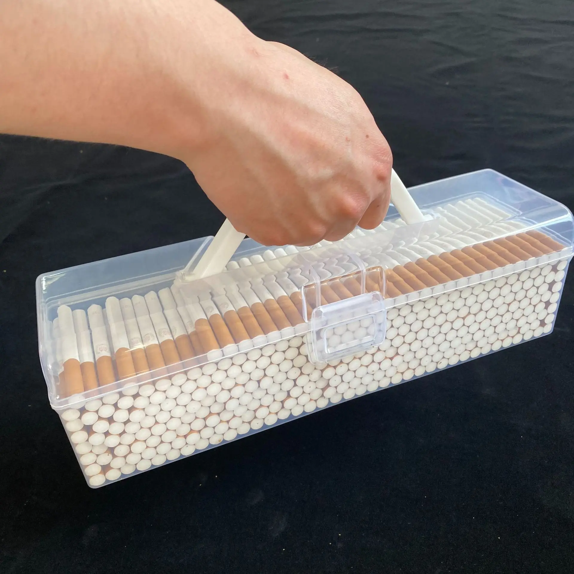 Plastic Container Storage Case for 200 Cigarette Filter Tubes Carton Safe Seal Storage plastic box