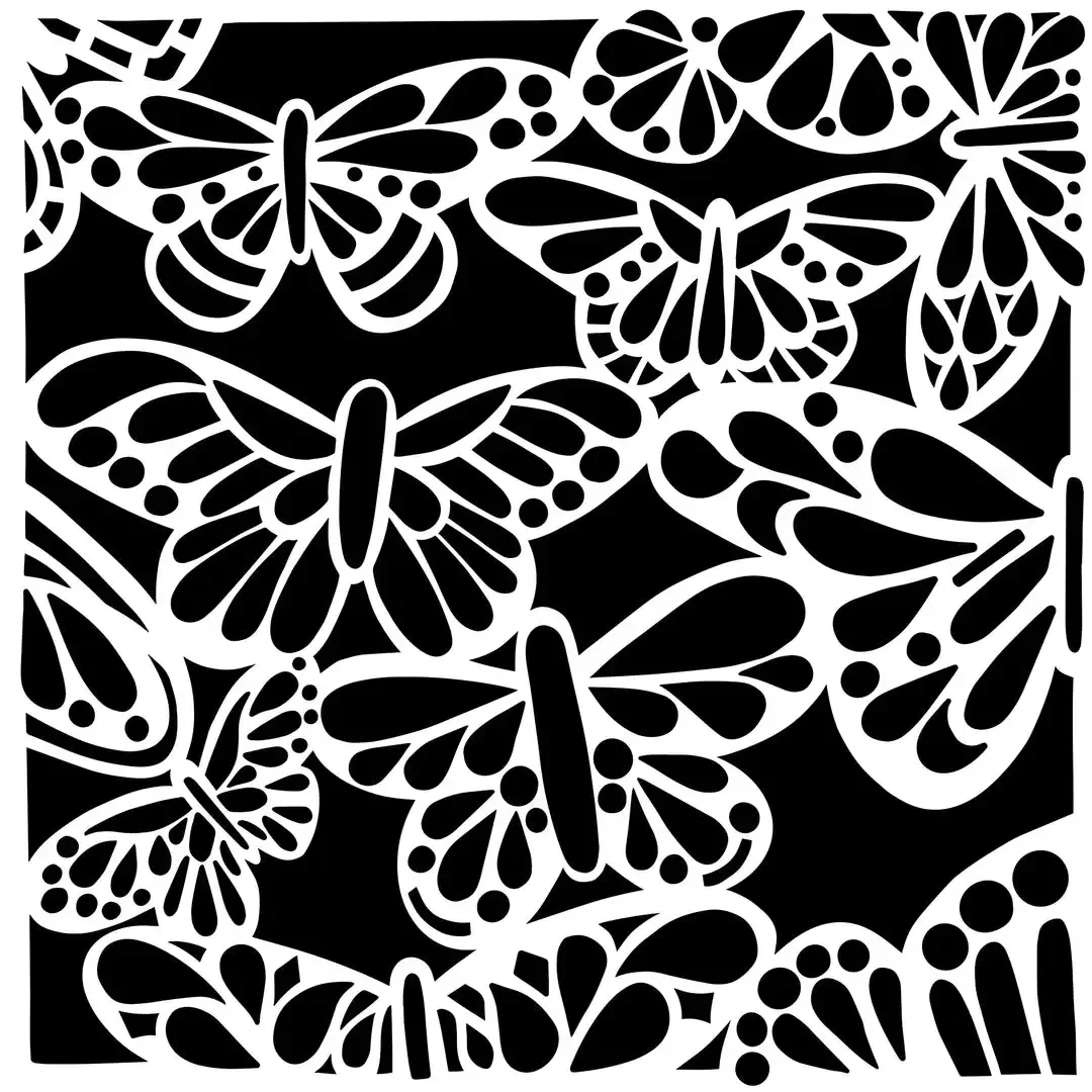 Abstract Leave Stencil  DIY Diary Scrapbooking Easter Craft Engraving Making Stencil Fractured Flower Thick Thin Writing Stenci