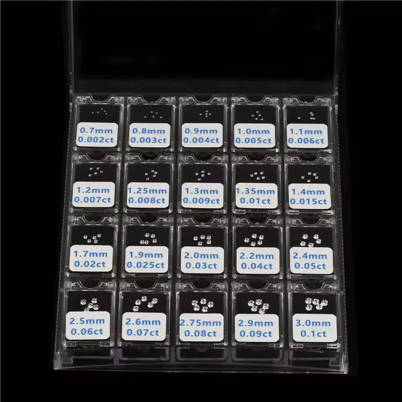 Melee CVD Lab Diamond 0.7mm 1mm 2mm 3mm Small Diamond Wholesale Tiny Diamond Side Stone D E Color VVS Lab Grown Diamond