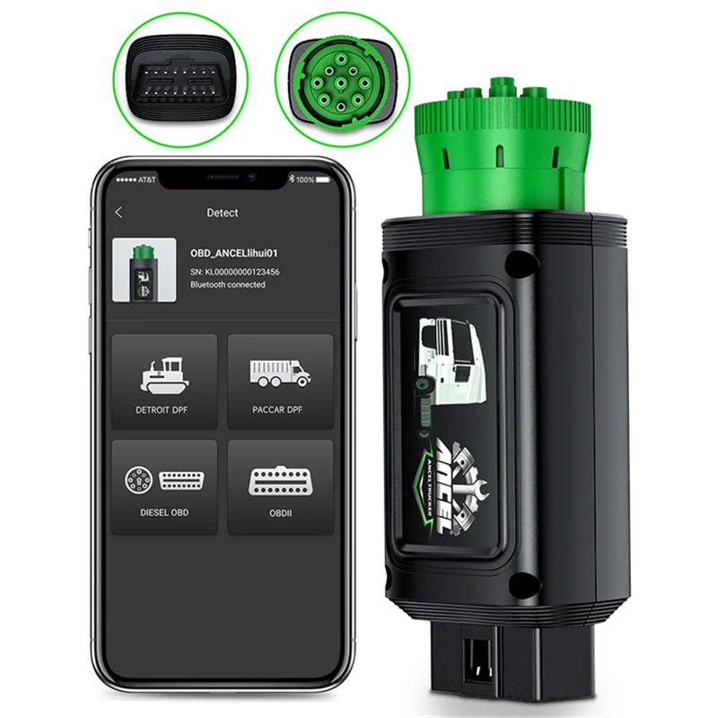 

Диагностический инструмент для тяжелых грузовиков ANCEL HD100 Дизельный OBD OBD2 Автомобильный сканер Полная диагностика системы для Detroit Enginer