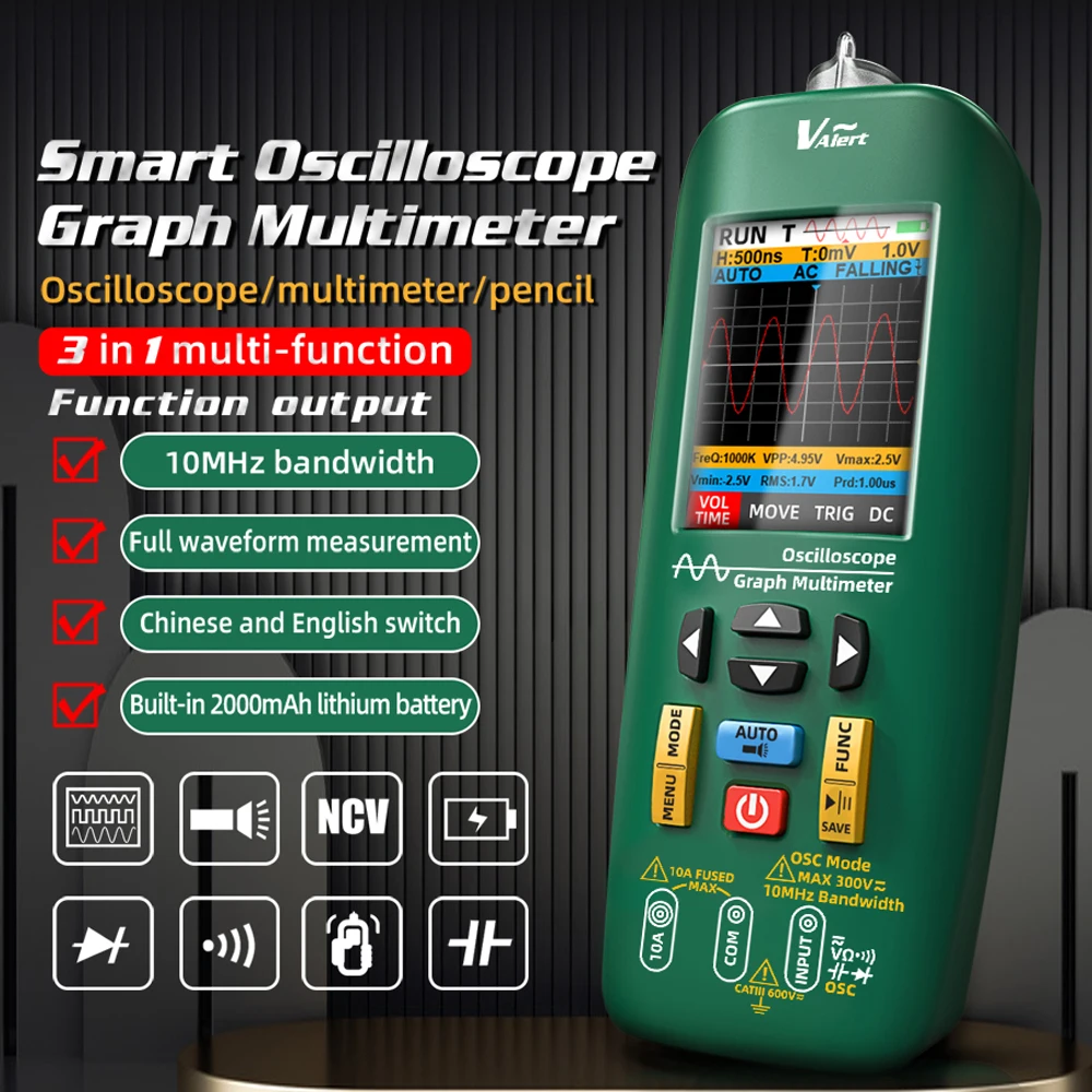 BSIDE Handheld Oscilloscope Multimeter Professional Digital Multiteter DC AC Electrician Current Capacitance Ohm Diode Hz Tester