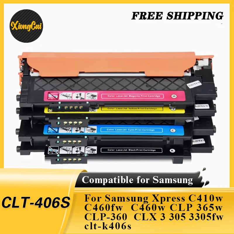

4 шт. совместимый тонер-картридж CLT-406S K406S для Samsung Xpress C410w C460fw C460w CLP 365w CLP-360 CLX 3305 3305fw clt-k406s