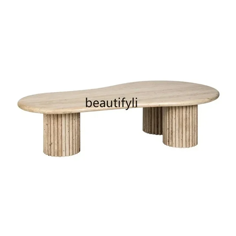 TTTWabi Sansi travertine coffee table special-shaped natural marble designer living room coffee table