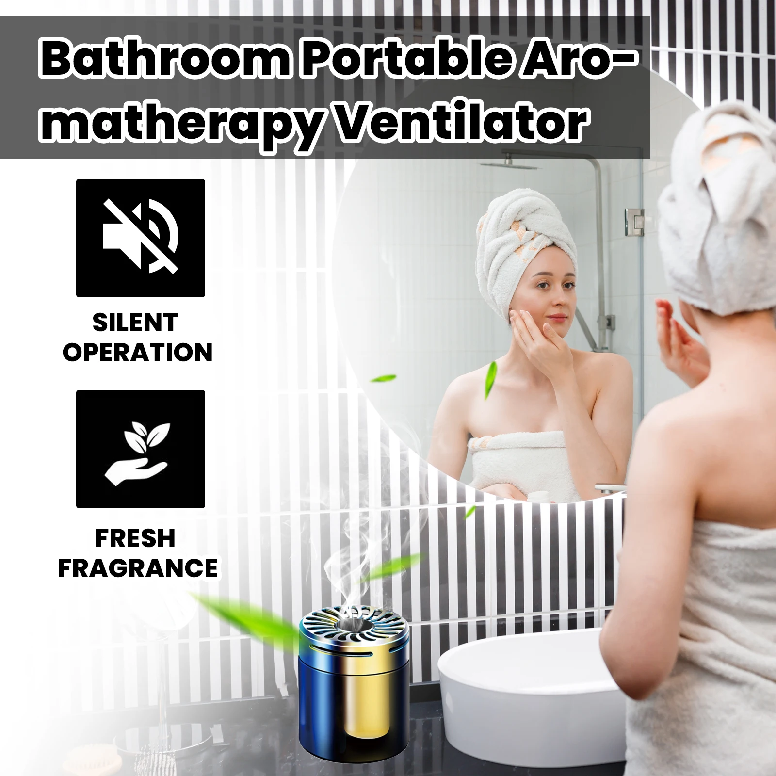 

JUE FISH Portable Aromatherapy Ventilator for Bathroom Bedroom Car Non-Batteries Comfortable Fresh Aroma Household Air Freshener