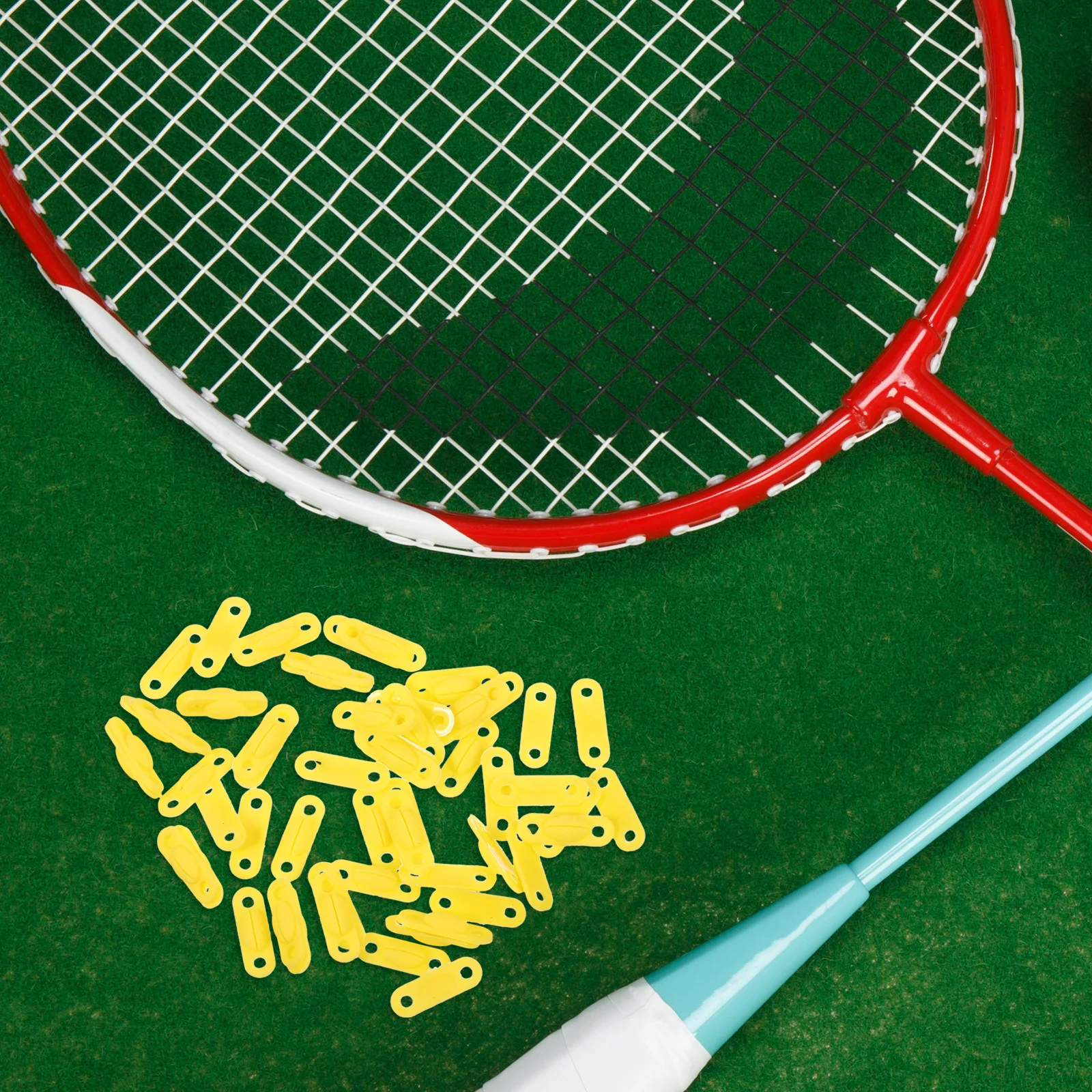 

100pcs Yellow Long Gasket Racket Cord Tubing Wire Protector Badminton Racquet Supplies Plastic Tube String Guard Vibration