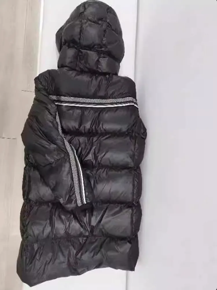 High-End-Down-Mantel für Kinder, lange Kapuzen-Oberbekleidung, Winter, für Jungen und Mädchen, winddicht, wasserdicht, warm, Daunenjacke A4162 – Detail 14