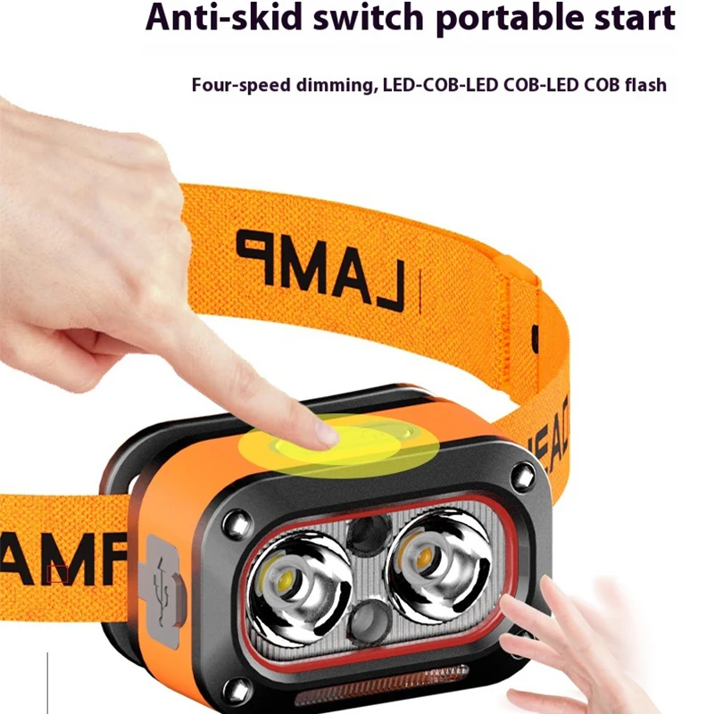 Rechargeable Induction LED Headlamp 2*XPG 3 Light Source Headlight Outdoor Night Run Camping Fishing Head Lamps with Sensor