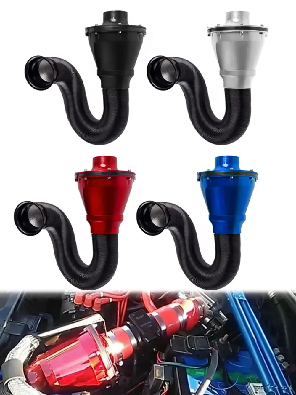 High Flow Mushroom Head Air Filter 3 Inch 76mm Cold Air Intake Bellows Cleaner for Car SUV Universal