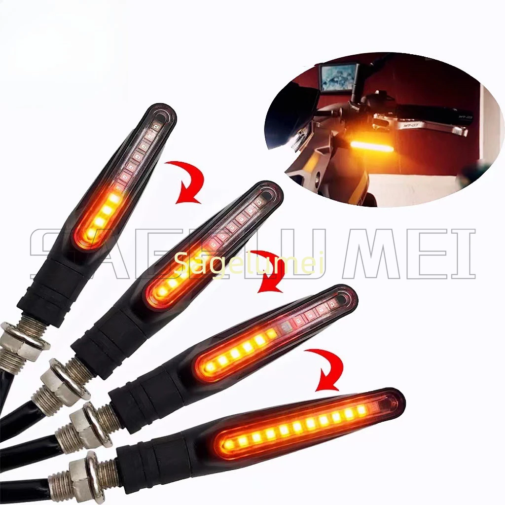 E24 Motorcycle Turn Signals Flowing Turn Signal Light 5LEDs/12LEDs Turn Signal Indicator Amber Light Blinker 12V LED Modules