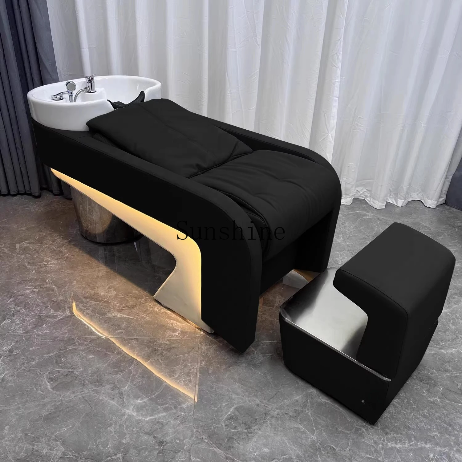 

Barber shop shampoo bed hair salon special Thai full reclining massage ceramic basin